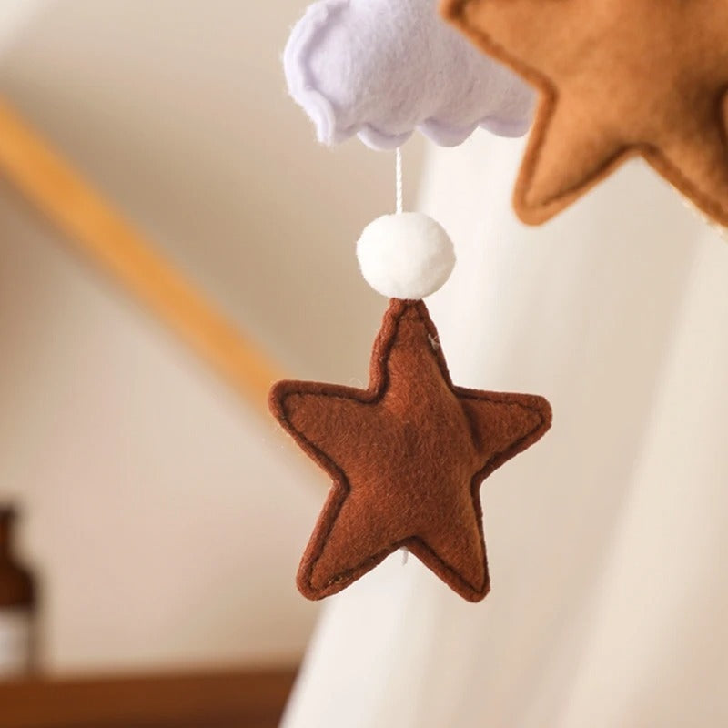 Felt Brown Bear Elephant Bed Bell Nordic Style Crib Soothing Decorative Pendant