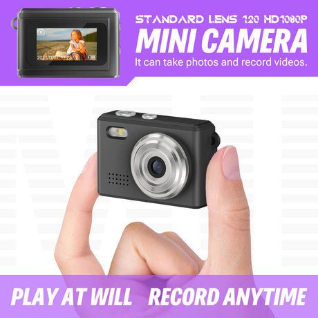 Black Mini Camera – 1080P Tiny HD Recorder for Everyday Use