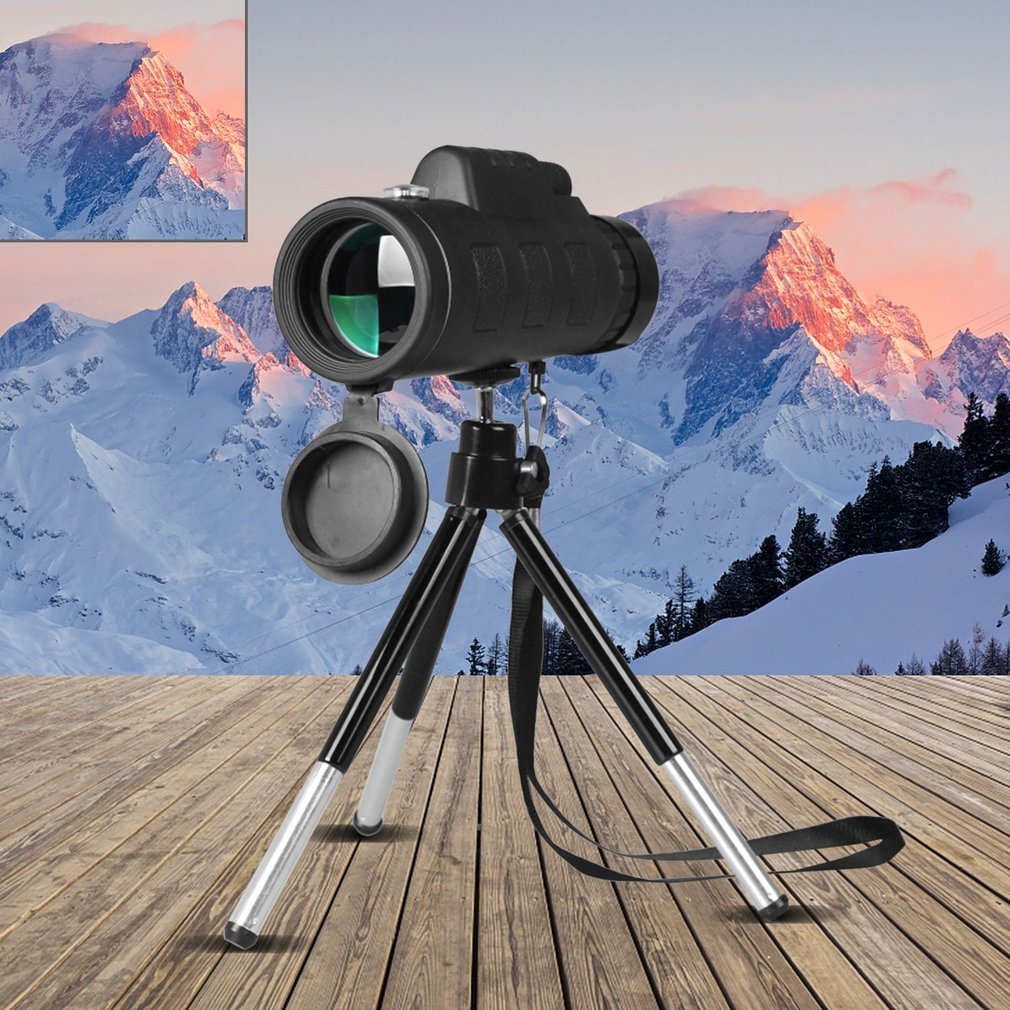 Compatible with Apple, Monocular Telescope Zoom Scope with Phone Clip Tripod