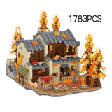 Autumn Sun Drying Farmhouse Courtyard Particle Building Blocks-7