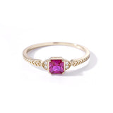 Leichter Luxus eingelegtes rotes Diamant Jade -Ring