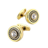 Round Gold French Style Men's Business Cufflinks