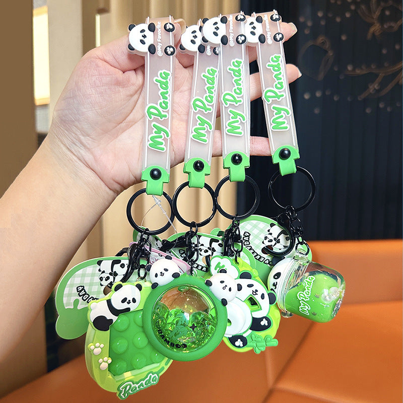 Epoxy Resin Exquisite Decompression Panda Keychain-1