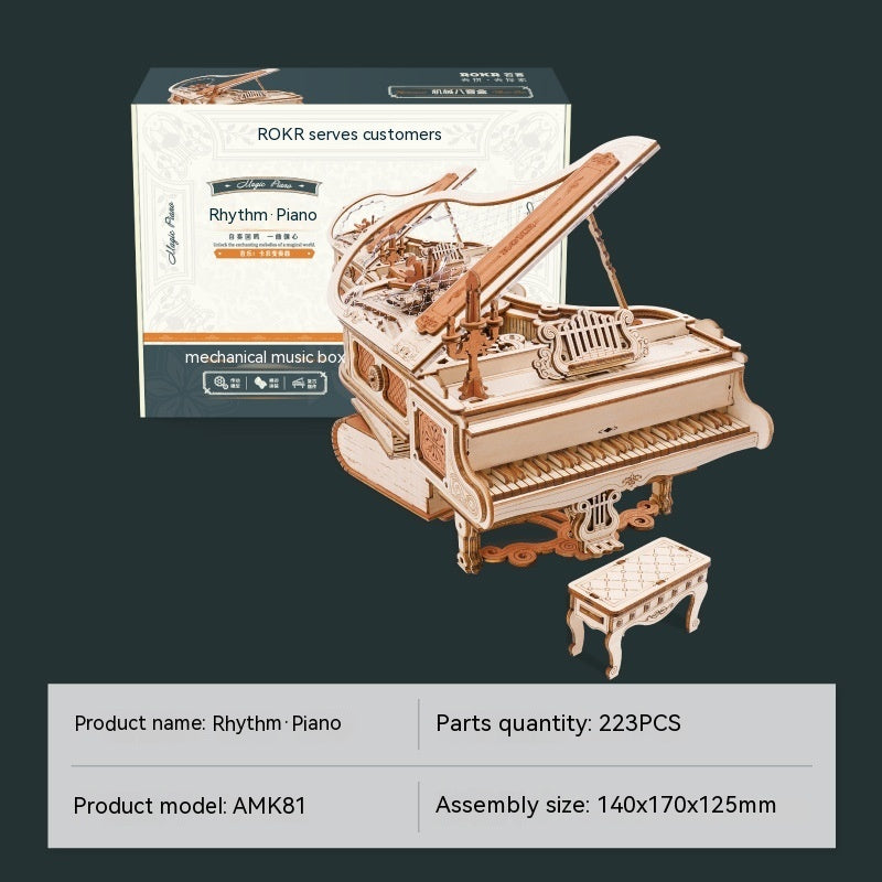 Holzklavier versammelte DIY dreidimensionale Bausteine ​​Musikbox