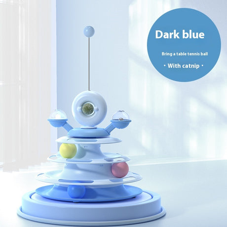 Pet Toys 4 Levels Tower Turntable Roller Balls Cat Toys Intelligence Training Pet Supplies