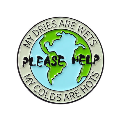 Creative Cartoon Protect The Earth Brooch Gifts for Environmentalists