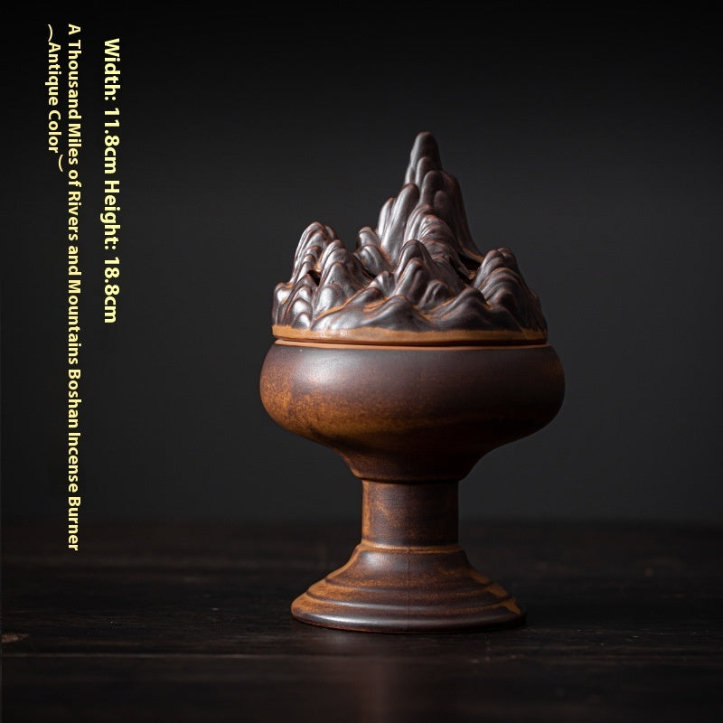 ‘Thousand Li of Rivers and Mountains’ High-legged Ceramic Incense Burner-7