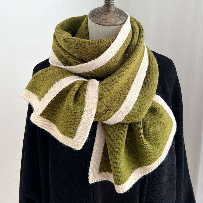 Color Matching Scarf Knitted Wool Scarf