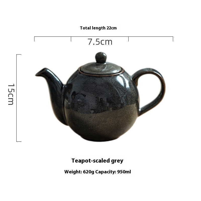 Colorful Series Underglaze Household Retro Creative Ceramic Teapot