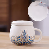 Forbidden City Cat Cup With Lid Ceramic Female Tea Water Separate Coffee