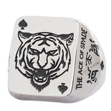 Spaten Silberring Tiger Jahr Chinesisch Zodiac Tiger Trendy