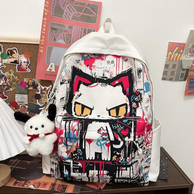 Girls' Harajuku Style Personalized Graffiti Simple All-match Backpack