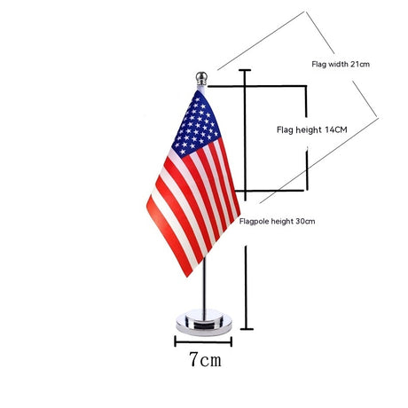 Customized Flag Single Pole Table Flag Desktop Y-shaped Crystal Decoration