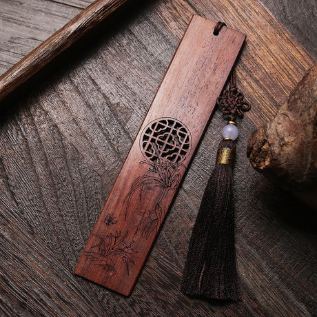 Mahagoni Ebony Hollow Nanmu Lesezeichen Set chinesisches Stil Handwerk