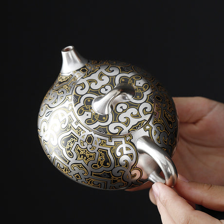 Hand-painted Silver Gilded Fengming Pot Teapot Single Teapot