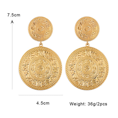 Geometric Round Ethnic Pattern Earrings Earrings