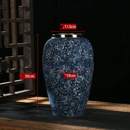 Keramikvase chinesischer Stil Retro blau und weißes Porzellan