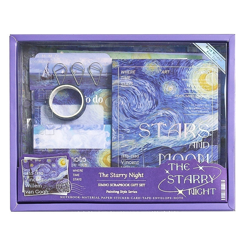 Purple Oil Painting Series Literary Notebook Handbook Set Gift Box-6