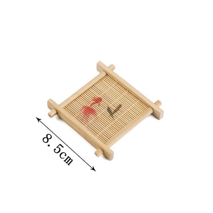 Bamboo Square Well-shaped Coaster Tea Pot Base Pastry Small Tray