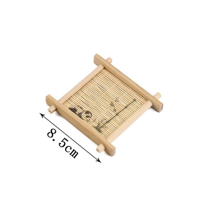 Bamboo Square Well-shaped Coaster Tea Pot Base Pastry Small Tray