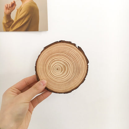 Log Annual Rings Pine Chip Cushion Wood Pile Coaster