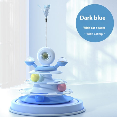 Pet Toys 4 Levels Tower Turntable Roller Balls Cat Toys Intelligence Training Pet Supplies