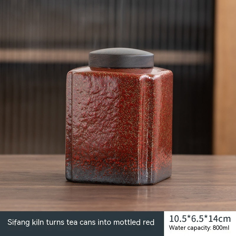 Household Tea Caddy Kiln Transmutation Ceramic Tea Cans