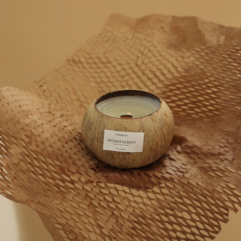 Simulated Coconut Scented Candle Bedroom Ambiance Ornament Gift-5