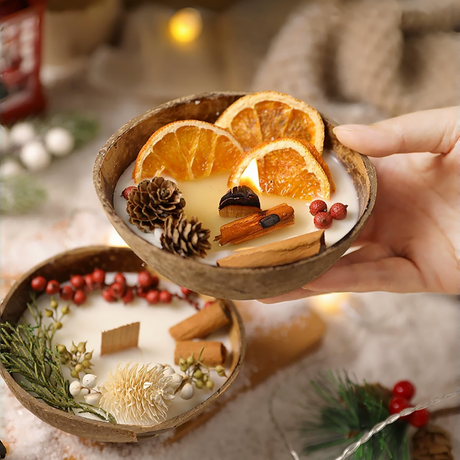 Ambient Dried Flower Coconut Bowl Scented Candle Ornament-1