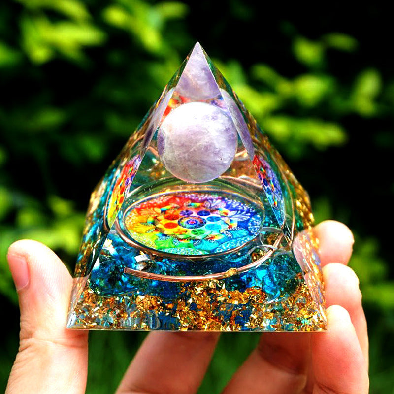 Crystal Ball Pyramid Crushed Stone Drip