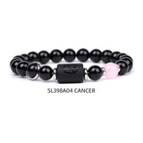 Natural Agate Zodiac Bracelet Unisex Astrology Jewelry-8