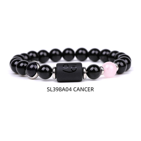 Natural Agate Zodiac Bracelet Unisex Astrology Jewelry-8