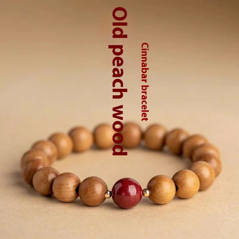 Natural Peach Wood New Chinese Meditation Bracelet