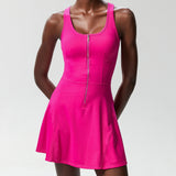 Women Zipper Sports Tennis Skirt Dress