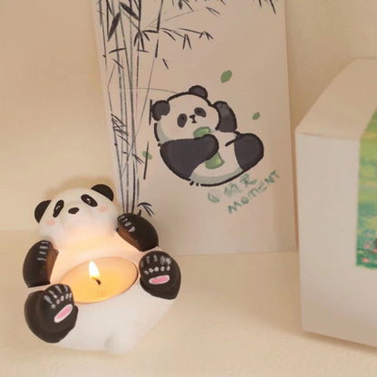 Cartoon Cute Panda Scented Candle Plaster Candle Holder-2