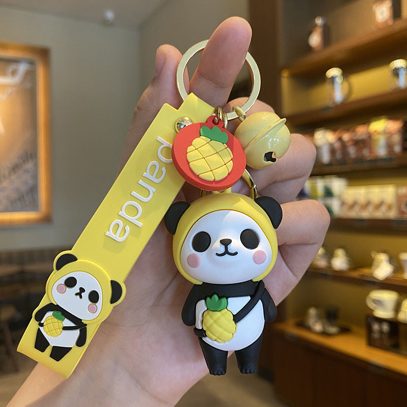 Cute Fruit Panda Keychain Backpack Pendant-4