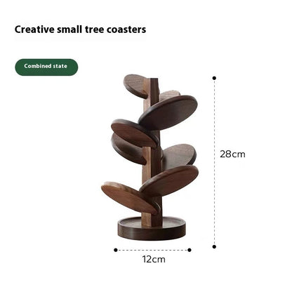 Kreatives schwarzes Walnussbaum-geformter Untersetzer Massivholz abnehmbares Anti-Scald-Ornamente