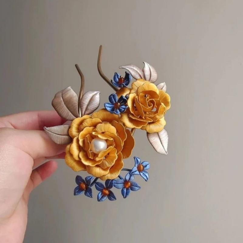 Flower Festival Hair Crown Wrapped With Flower Hairpin