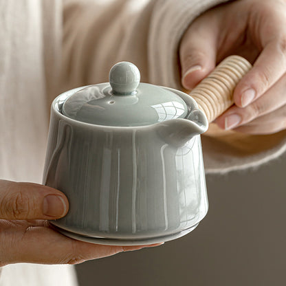 Ceramic Teapot Household Porcelain Minimalist Ice Gray Strainer Teapot