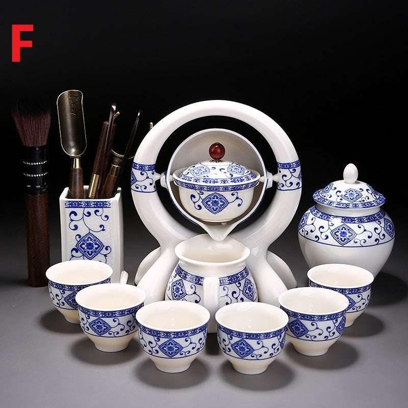 Chinesische Teezeremonie Blau -weiße Keramik Teekanne Tee -Set