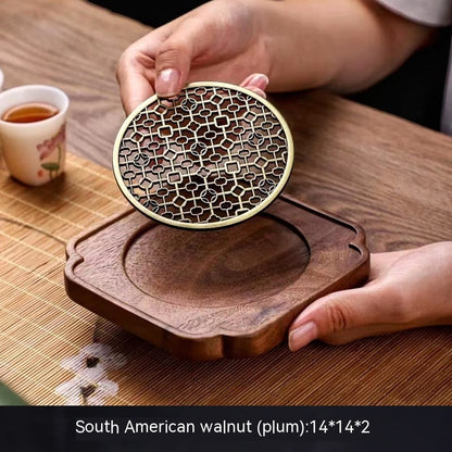 Walnut Teapot Mat Household Pot Holder Coaster Tea Mat