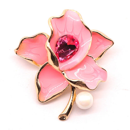 Simple Elegant Enamel Drop Oil Flower Brooch