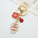 Spring Festival Creative Lion Dance Spring Fortune Alloy Keychain-3