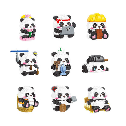 Don't Want to Work Series Creative Panda Building Blocks Set-5