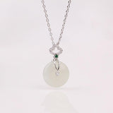 S925 Sterling Silver Necklace New Chinese Style Natural Hetian Jade