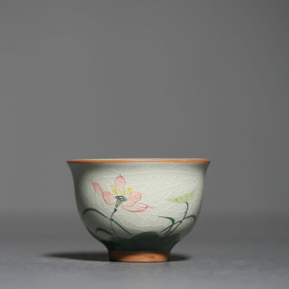 Chinese Underglaze Porcelain Hand Painted Ice Crack Teacup-8