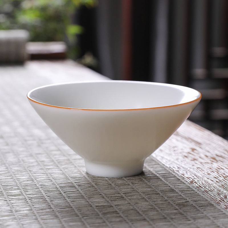 Bamboo-hat Type Cup Ceramic Tea Bowl Cup