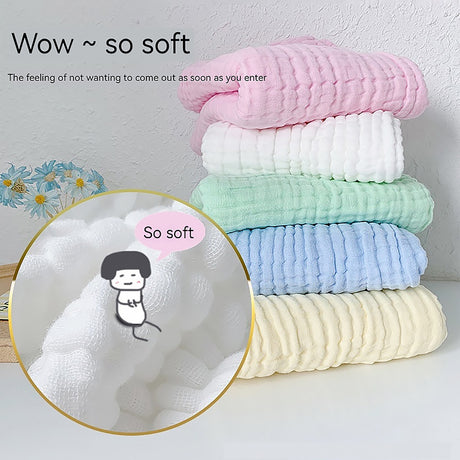 Plain Color 6-Layer Cotton Gauze Kids Quilt Bubble Cotton Blanket-2