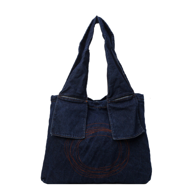 Denim Retro Women's Shoulder Bag Large Capacity Handbag