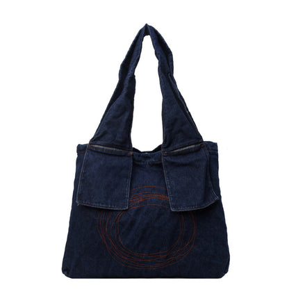 Denim Retro Frauen Umhängetasche große Kapazität Handtasche